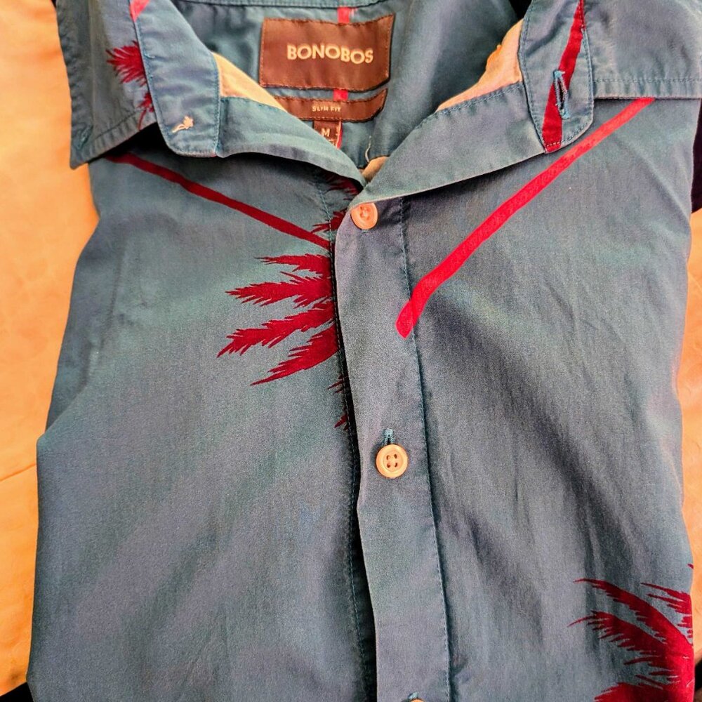 Bonobos Medium short sleeve button up - tropical pattern